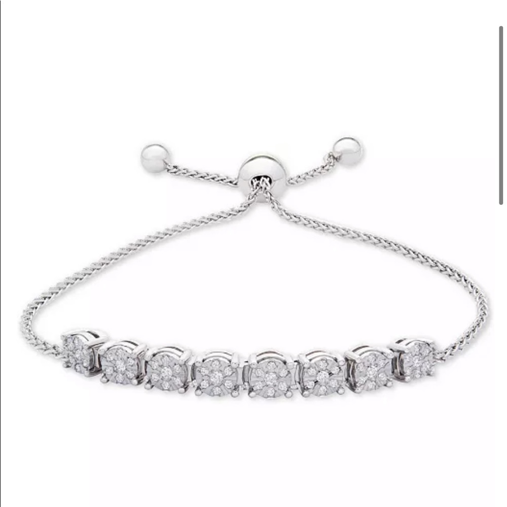 Diamond Cluster Bolo Bracelet